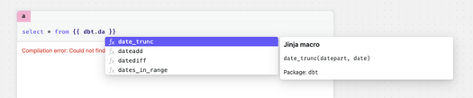 Your project macros are also available.