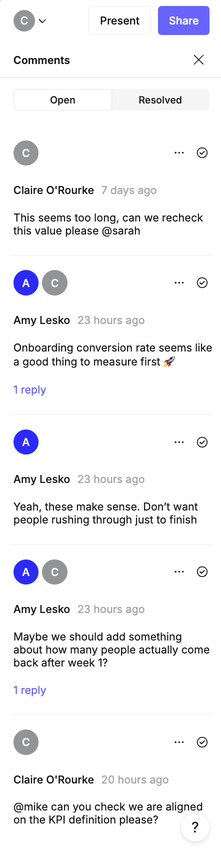 Comment threads in Count
