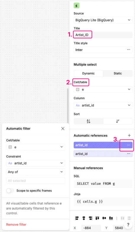 Control cell sidebar