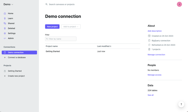 The connection page