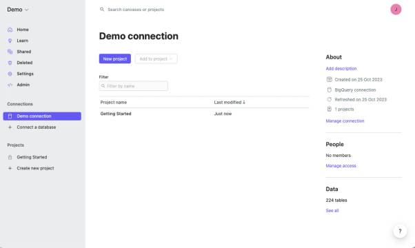 The connection page