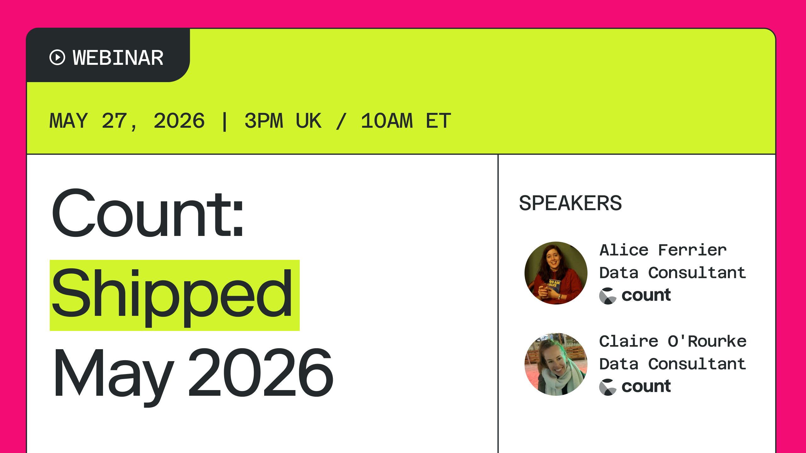 Count Shipped: May 26