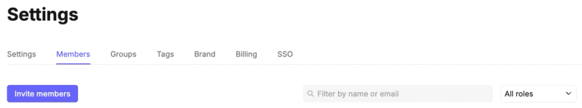 Workspace Members tab in Workspace Settings