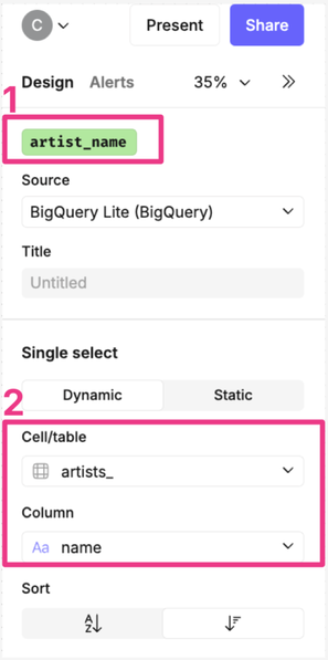 Control cell sidebar