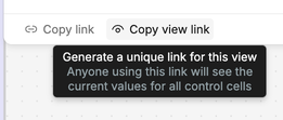 Copy a link to a specific view, with your control cell values