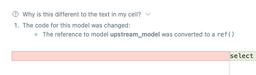 Find more information on model changes above the diff view.