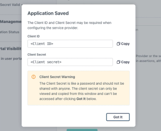 Ensure you copy the Client secret at this point.