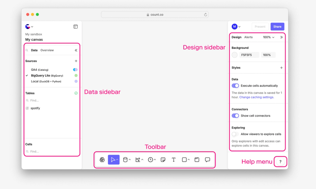 The canvas interface
