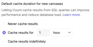 Setting a default cache duration in the workplace settings page