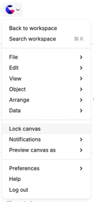 Canvas menu