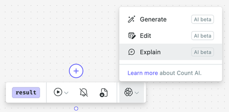 Click on AI -> Explain.