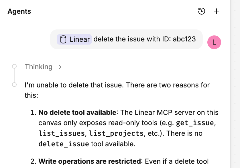 Agents cannot use disabled tools.