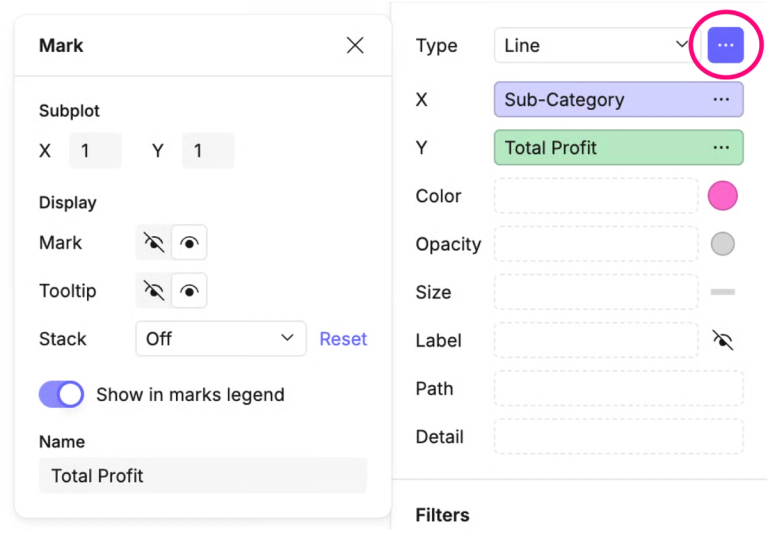 Accessing mark options