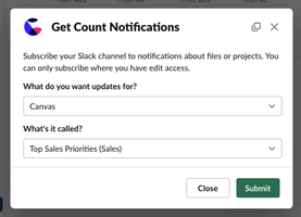 When typing /count subscribe, you can search for the canvas to subscribe to.