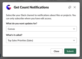 When typing /count subscribe, you can search for the canvas to subscribe to.