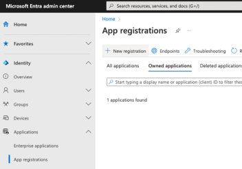 Add a new app in Entra ID