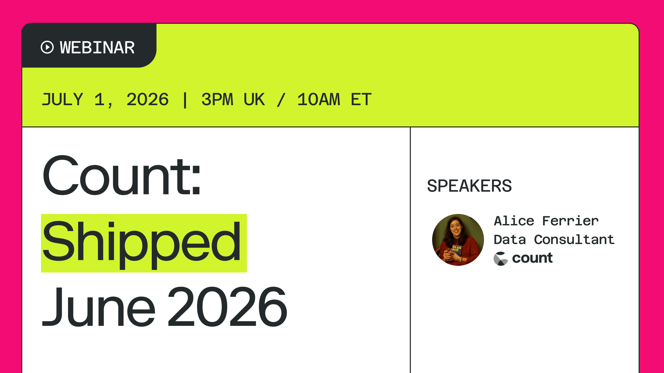 Count Shipped: June 26