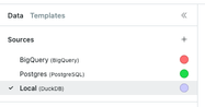 Select the local database