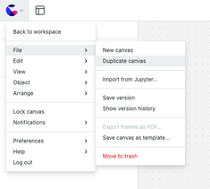 Duplicate a canvas from the File menu