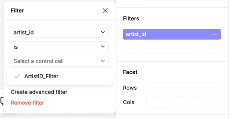 Connect to control cell menu