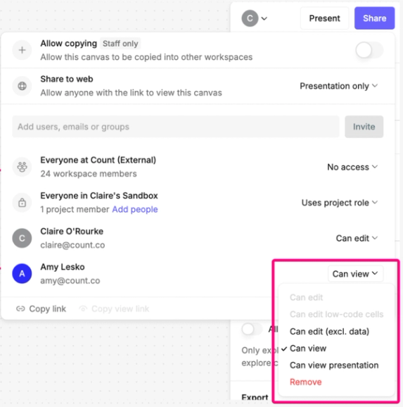 Granting permissions to users
