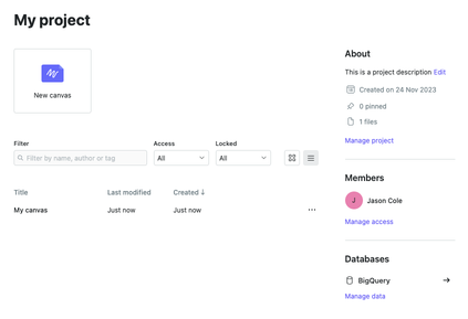 A project home page.