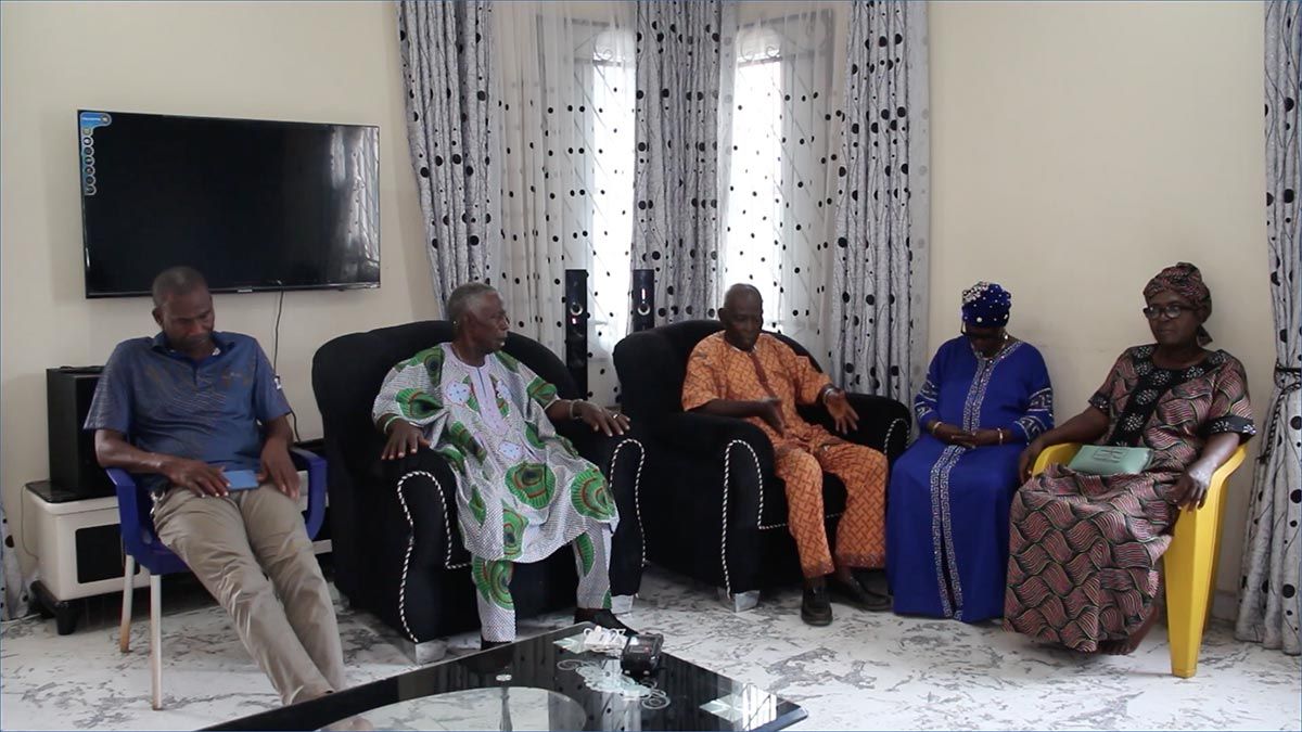 A picture of a group of people interviewed about "Esogban and Witchcraft in Benin Kingdom"
