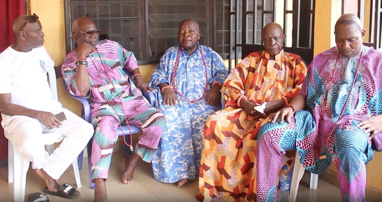 A group of men interviewed about Functions of Ewua N'ogbelaka in Benin Kingdom