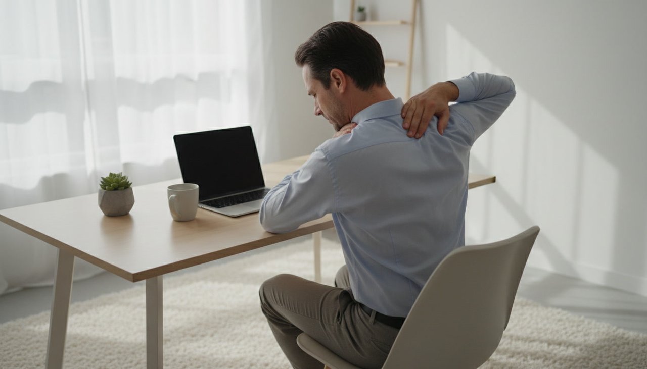Bolest mezi lopatkami ze stresu: typický problém sedavé práce