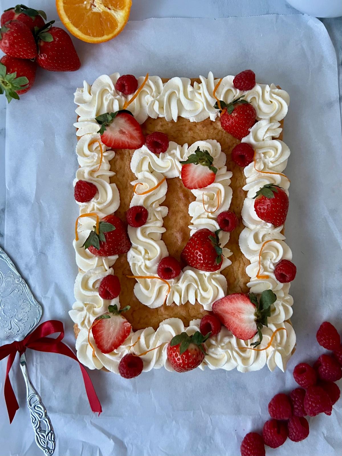 Orange cake with frosting