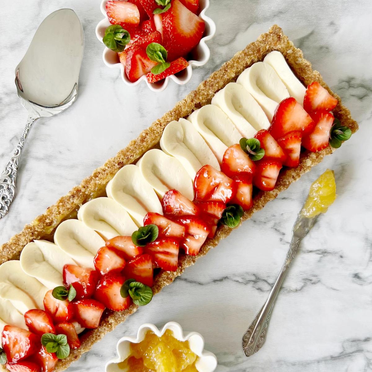 No Bake Cheesecake tart with Strawberries