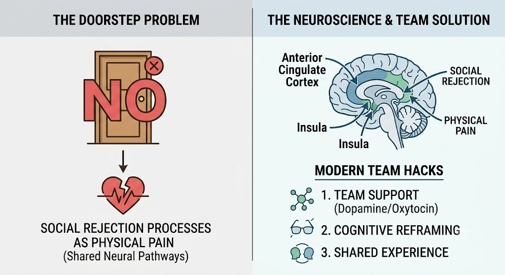 The Neuroscience of the Doorstep: Why Hearing "No" Actually Causes Physical Pain / How to Hack It