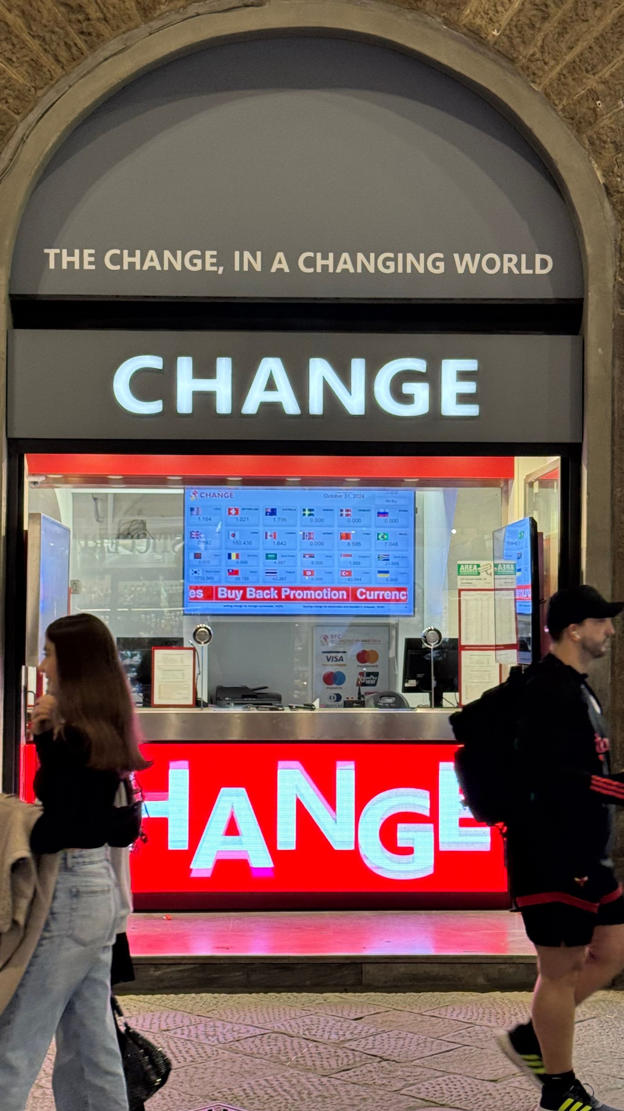 Change your money here