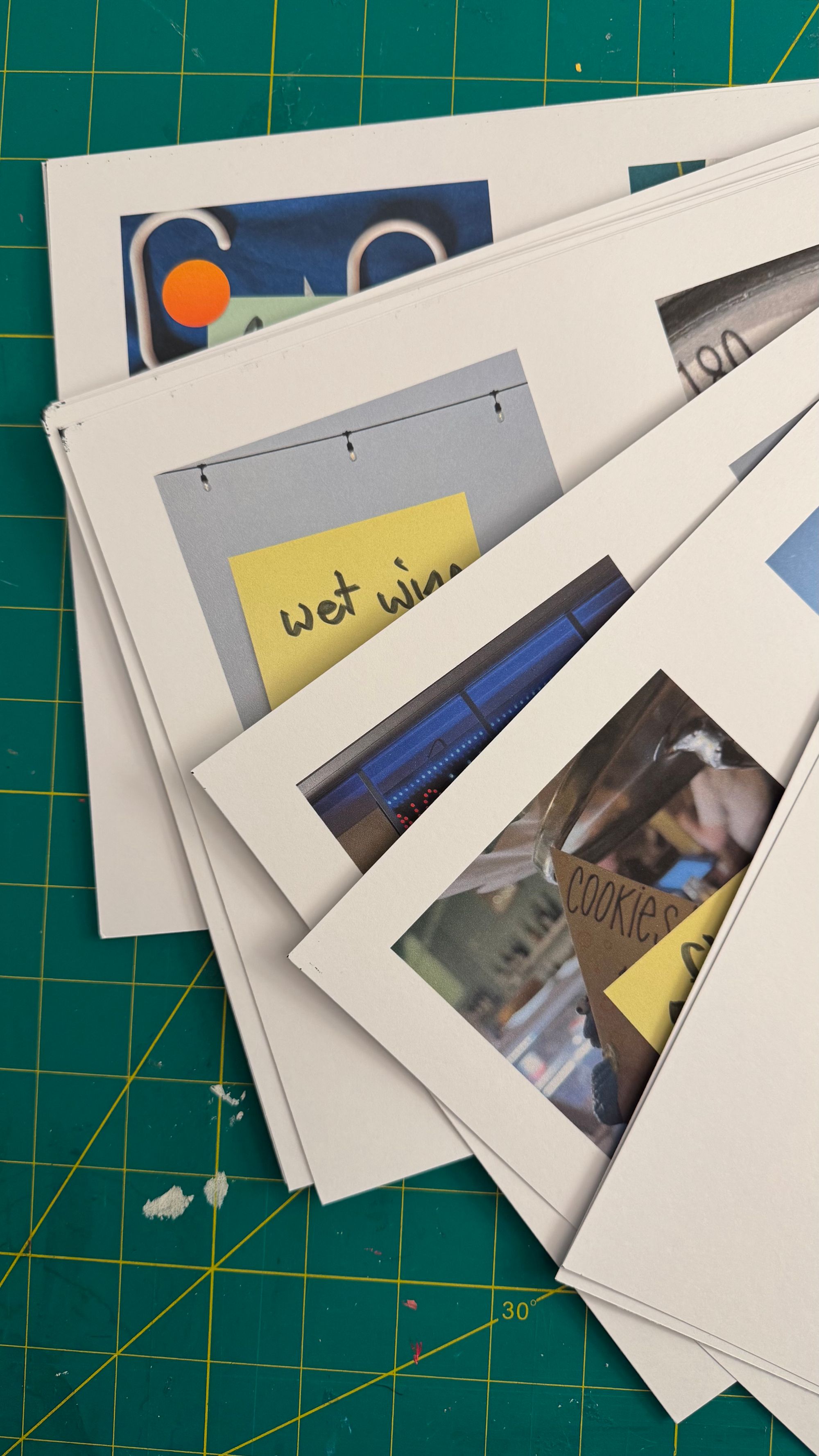 Stack of printed book pages before cutting or binding