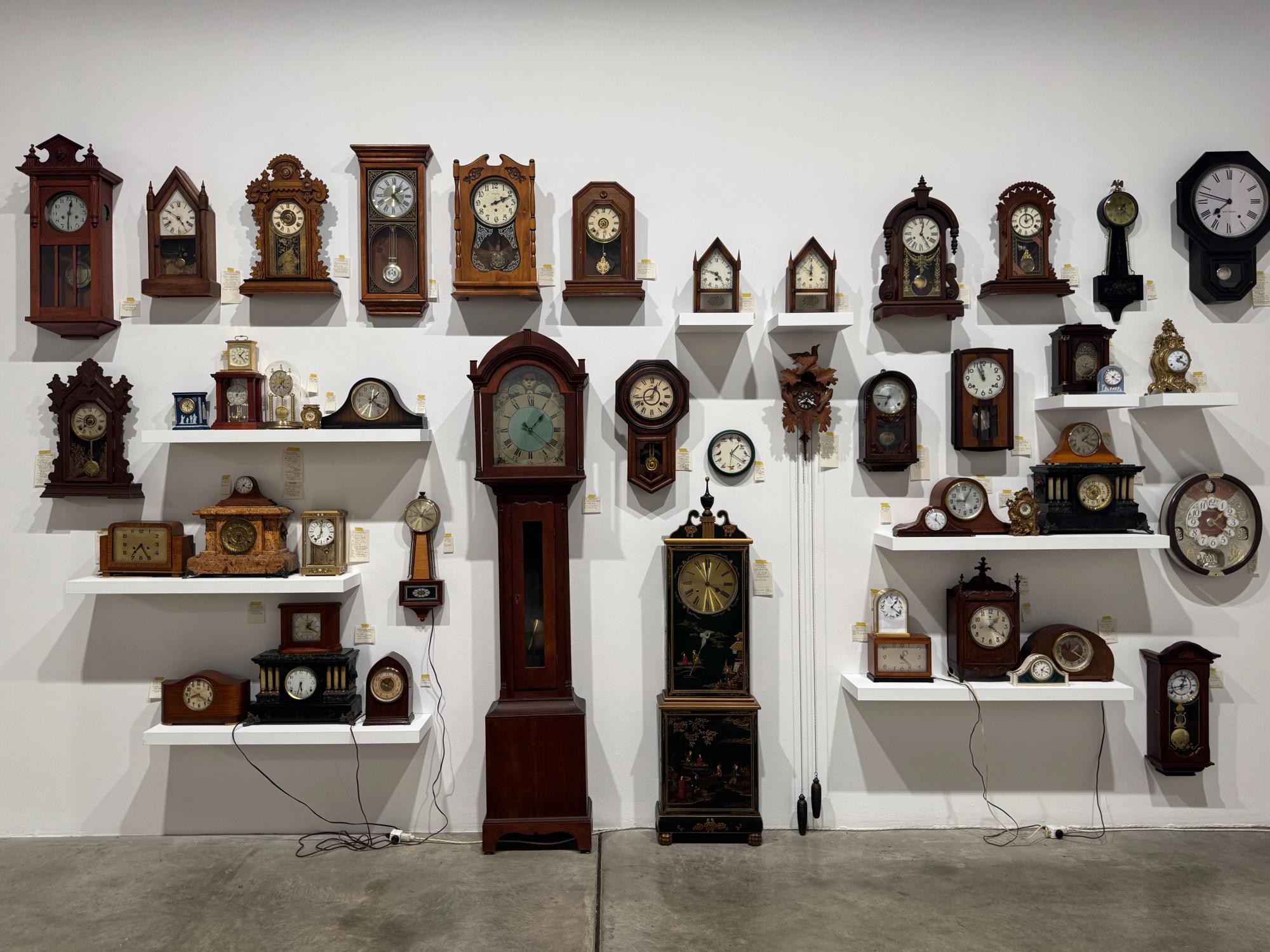 Fifty Clocks Made to Strike Together by DeepTime Collective