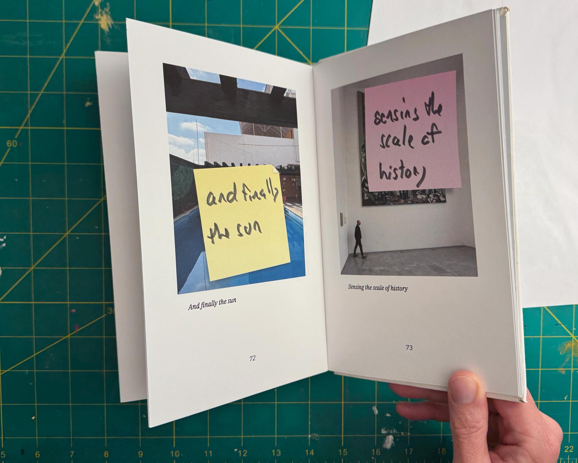 Photo of my completed book, held open on my workbench