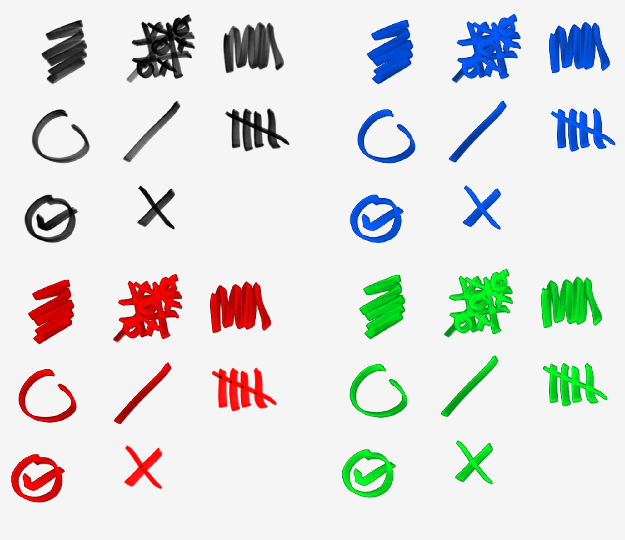 An assortment of scribbles