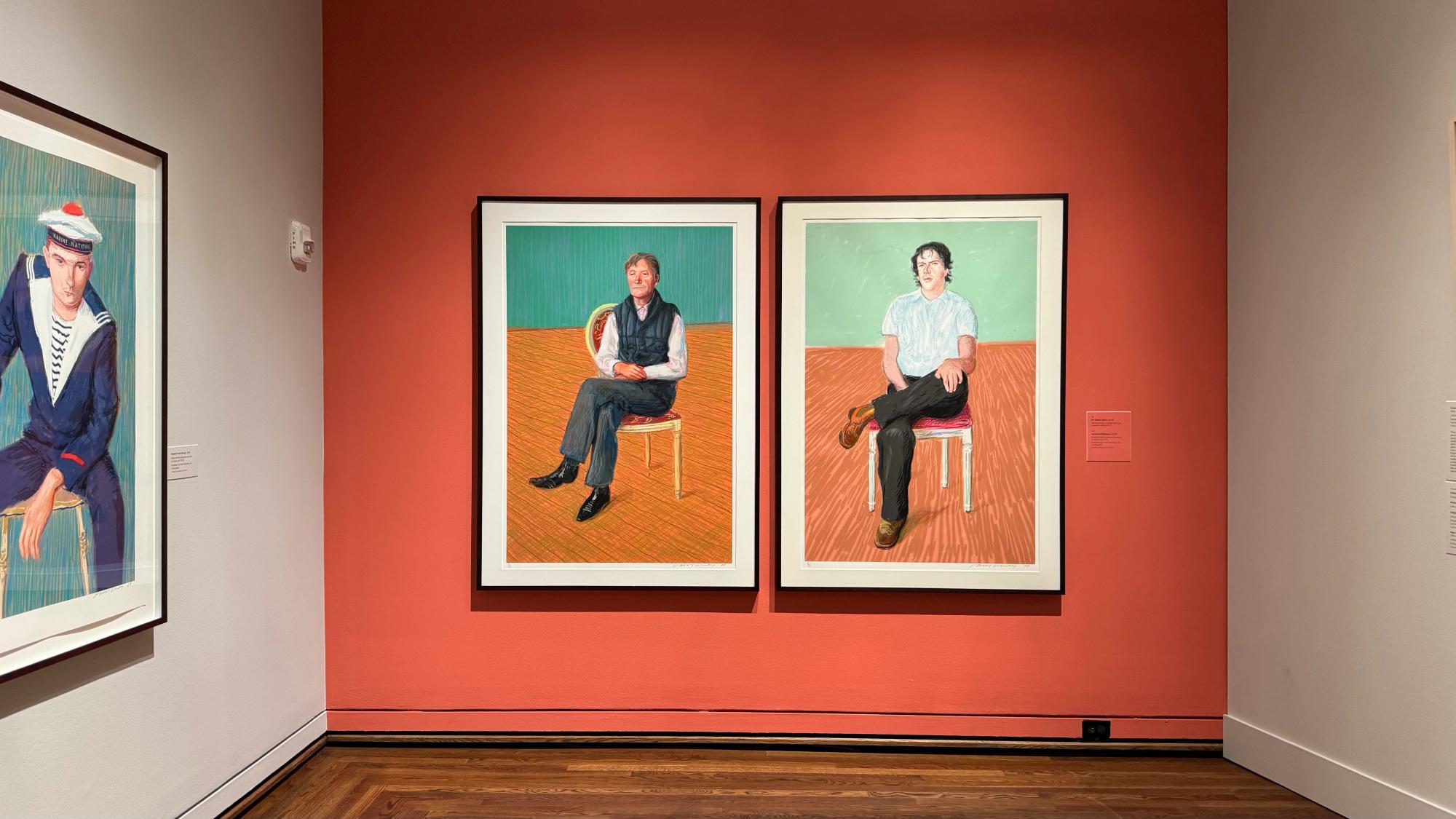 Two portraits by Hockney