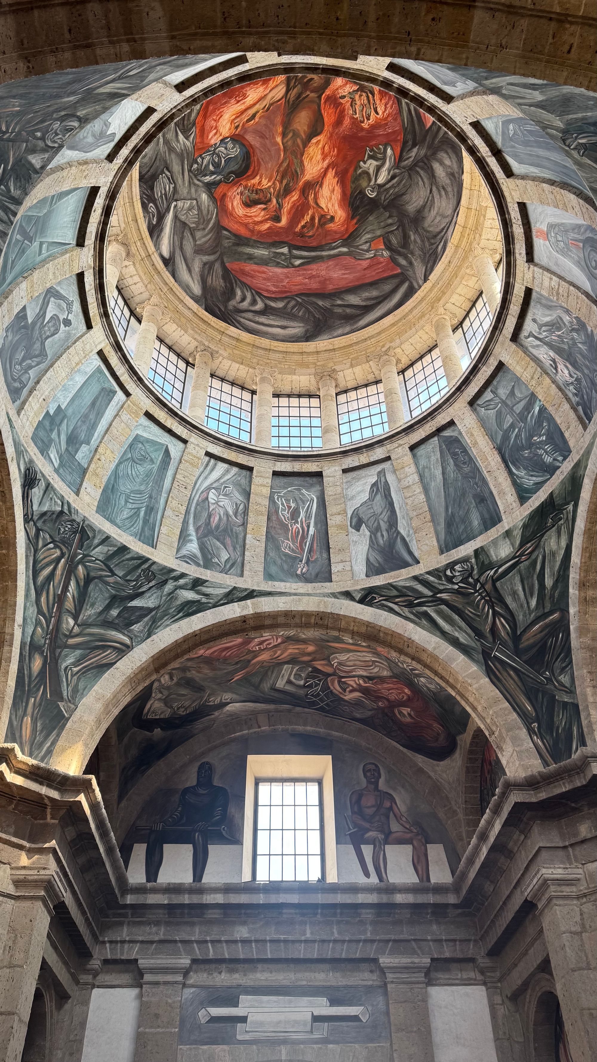 Domed ceiling with frescoes by Orozco