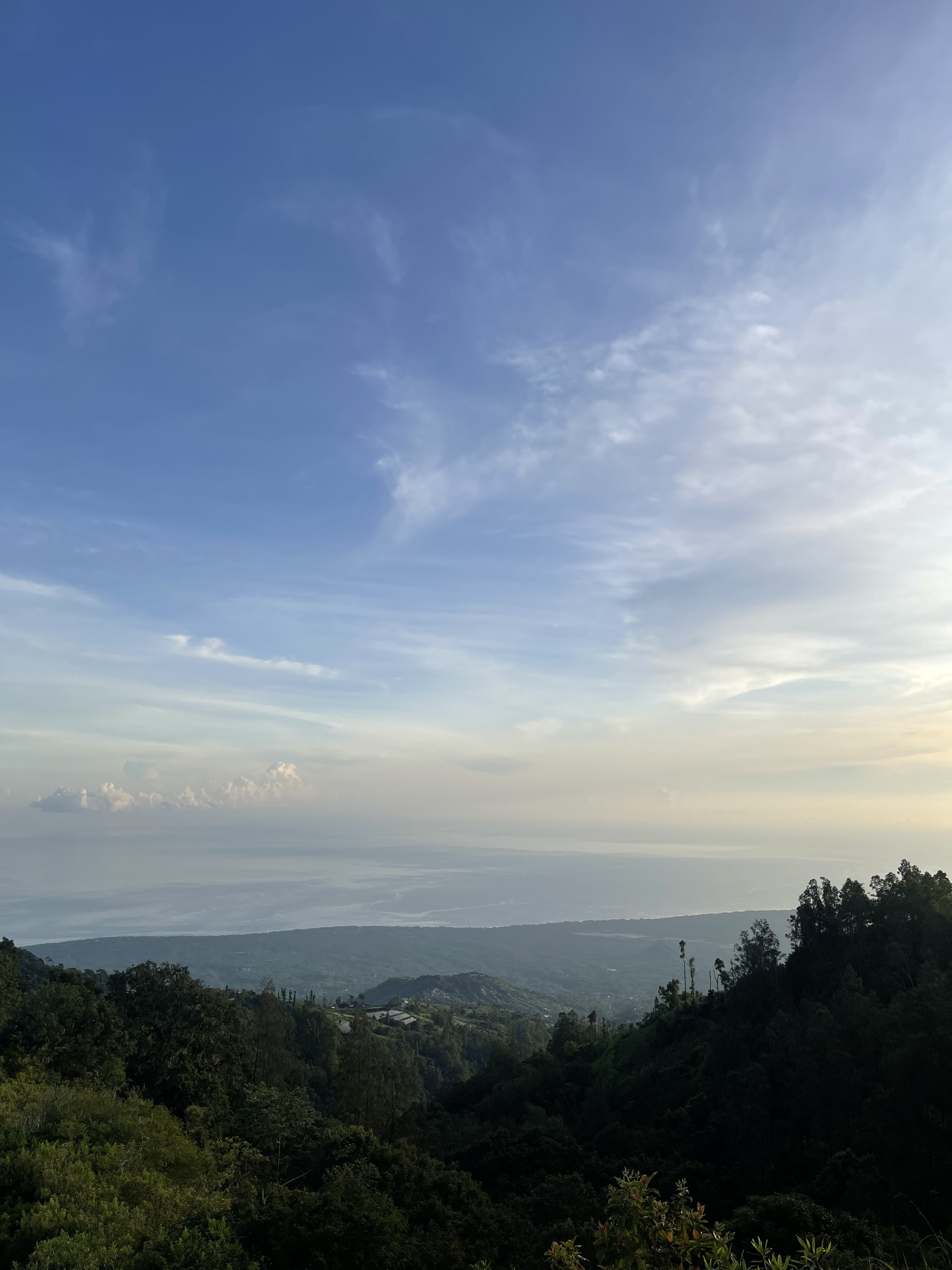 View from Trunyan Hill over the hills toward the sea