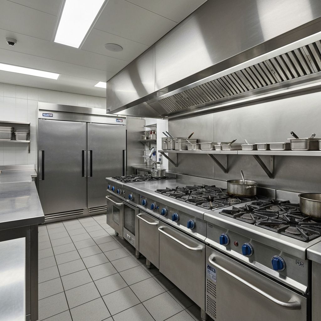 Restaurant kitchen after being professionally cleaned by HygieNZ