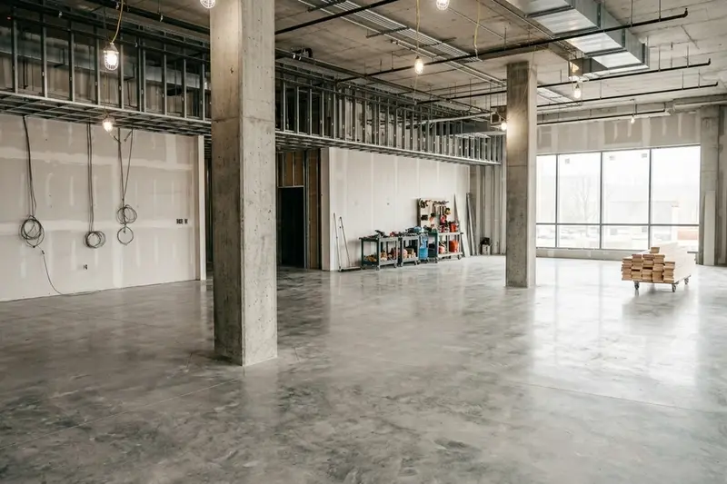 A construction site professionally cleaned