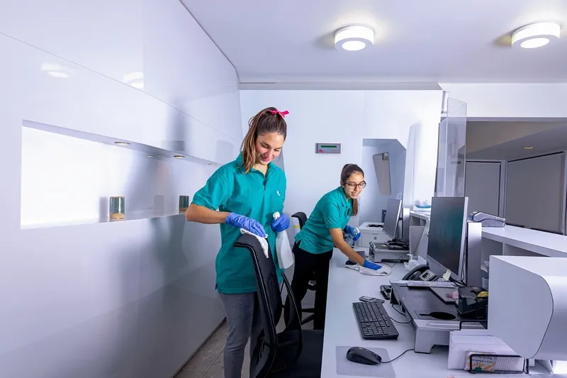 Professional cleaners at an office | HygieNz
