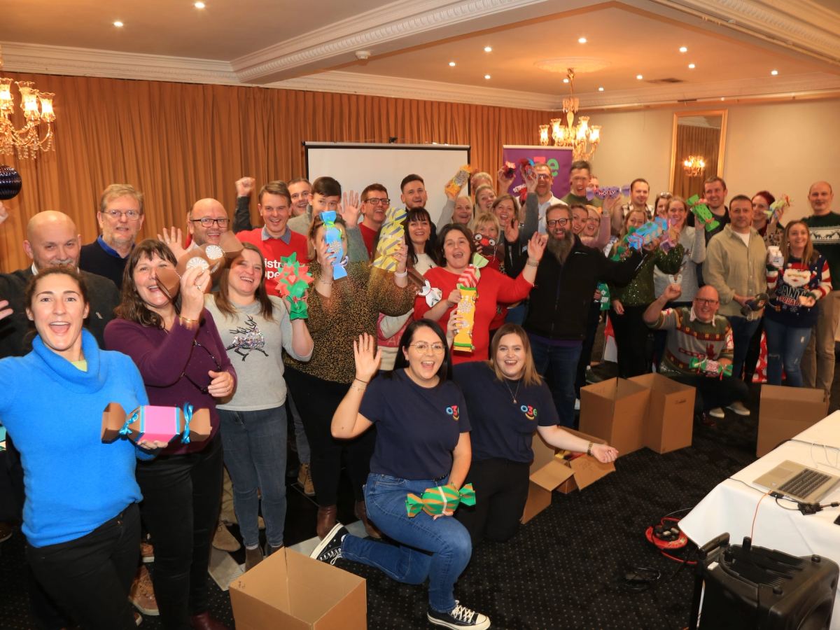 Festive Cracker charity team build celebration