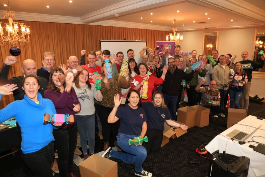 Festive Cracker charity team build celebration
