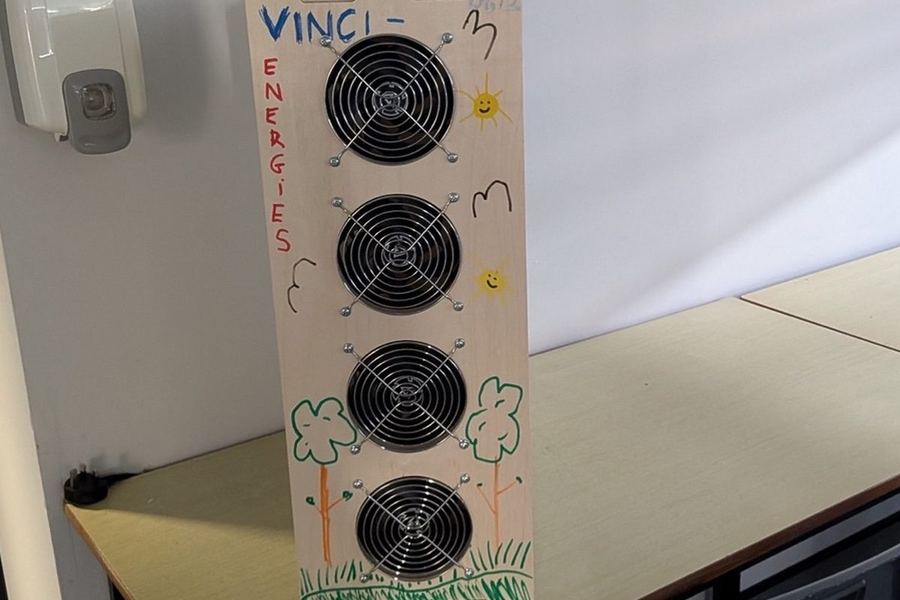 A finished clean air machine built for a classroom