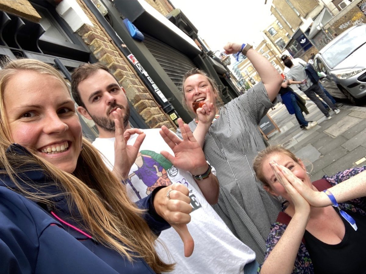 Charity team building in Birmingham: teams racing through challenges to fill care packages
