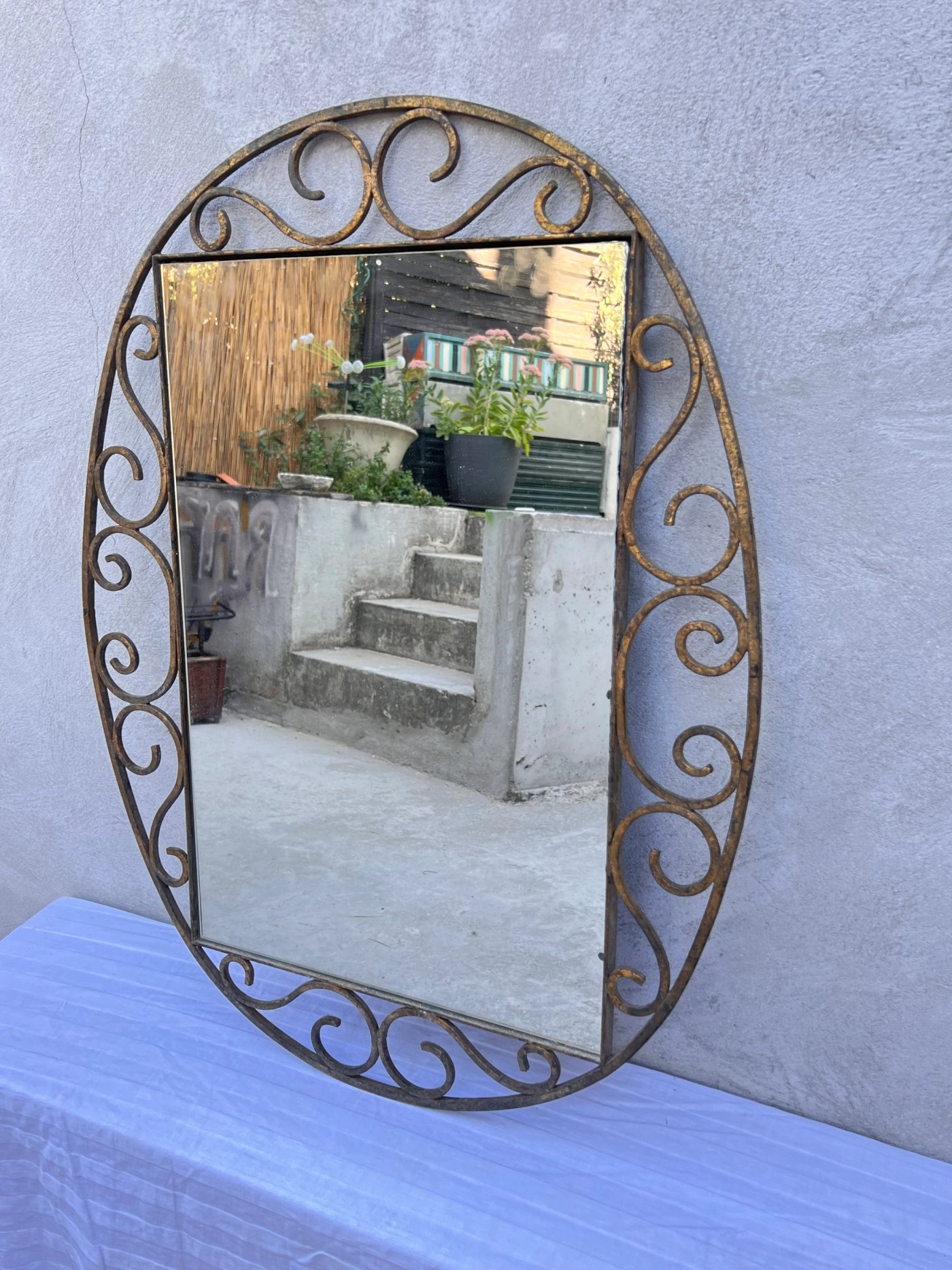 Miroir art-déco ovale