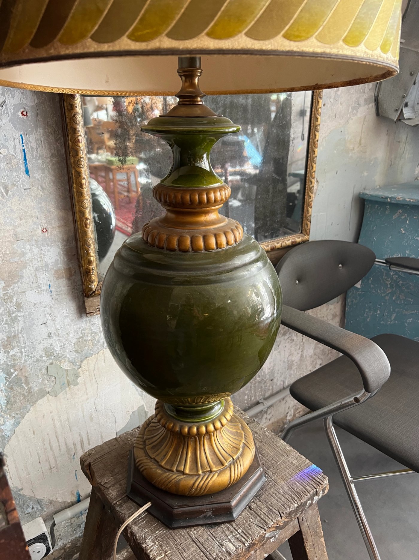 Grande lampe a poser céramique verte