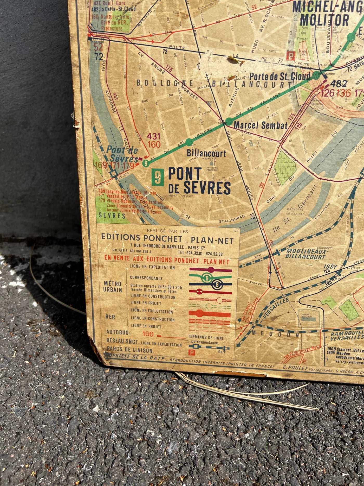 Plan vintage du Métro Parisien